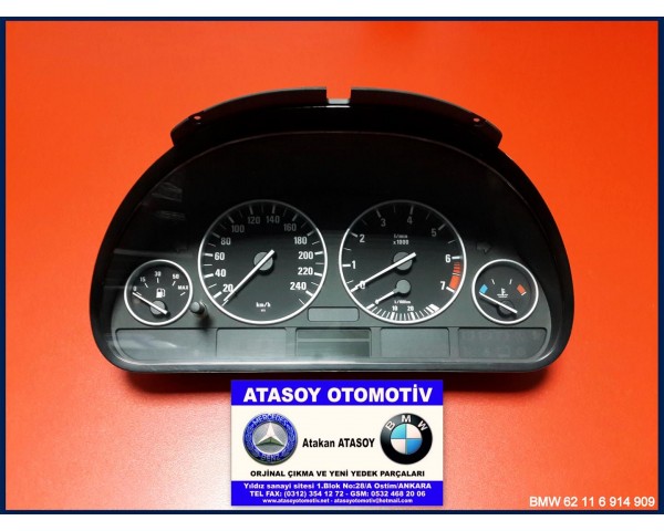 BMW E39 525İ KADRAN BMW 62116914909 BMW 6914909 BMW 62.11-6914909 BMW 62 . 11 - 6 91 4909 VDO 110008735131 YM